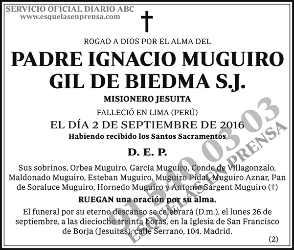 Padre Ignacio Muguiro Gil de Biedma S.J.